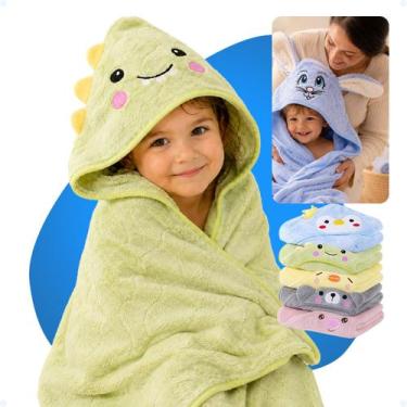 Imagem de Toalha De Banho Bebê C/ Capuz Orelhinha Infantil Fofa Macia - Hxt, Ver
