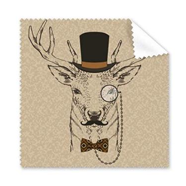 Imagem de Chapéu de cervo estilo britânico com barba suave gravata borboleta pano de limpeza de animais limpador de tela de telefone 5 peças