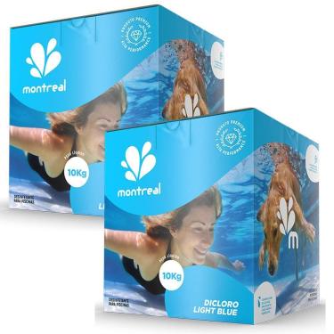 Imagem de Cloro Granulado Dicloro de Sódio p/ Piscinas e Hidrotanques Light Blue 10 KG c/ 2 Unidades MONTREAL