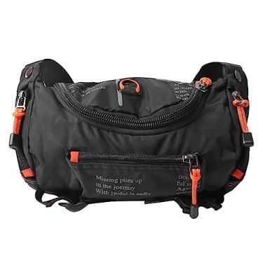 Imagem de Evtscan Bolsa Masculina Grande Crossbody, Cinto Com Bolsos Com Zíper, Alça Ajustável, Pacote De Cintura Para Viagens Ao Ar Livre, Casual, Preta
