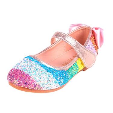 Imagem de Meninas 1 sapato feminino sapatos de couro pequenos sapatos únicos sapatos de dança infantil sapatos de desempenho feminino tênis de bebê, rosa, 2.5 Little Kid