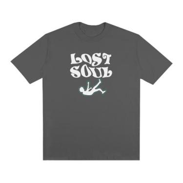 Imagem de Camiseta Streetwear Estampada Lost Soul 100% Algodão Camisa Oversized