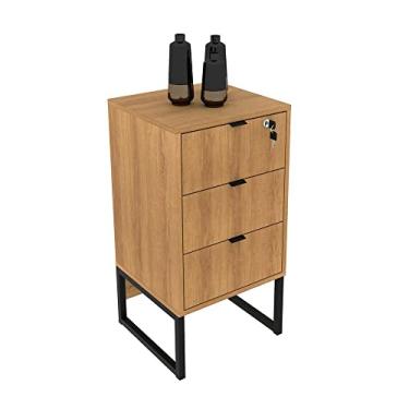 Imagem de Gaveteiro para Escritório com Chave Multimóveis Cr25055 Amendoa/preto