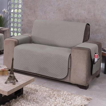 Imagem de Protetor De Sofá Dupla Face Impermeável Mr 2 Lugares - Preto-cinza