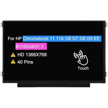 Imagem de BTSELSS Tela de substituição B116XAK01.1 para HP Chromebook 11 11A G6 G7 G8 G9 EE LCD Touch Display Panel (versão Touch)