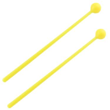 Imagem de Jiozermi 10 peças de martelo de plástico, varas de percussão de 19 cm de comprimento para adultos, machos de xilofone, instrumentos de percussão, martelo de sino, amarelo