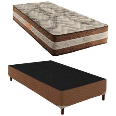 Imagem de Box Solteiro Samambaia 42x88x188cm com Colchão Solteiro Molas Ensacadas Samambaia 30x88x188cm Rustico Cerejeira