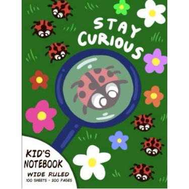 Imagem de Caderno e diário fofo de joaninha e flores (pautado rosa largo) - para crianças, adolescentes, meninas e estudantes