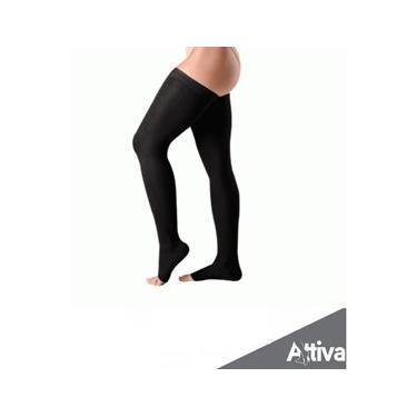 Imagem de Meia 7/8 Attiva - Alta Compressão Feminina - Ponteira Aberta - Cor Pre