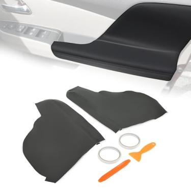 Imagem de KUAFU Capa de apoio de braço para painel de porta compatível com Honda Odyssey 2011-2017 capa de estofamento de apoio de braço para porta frontal PVC cinza escuro - 2 peças