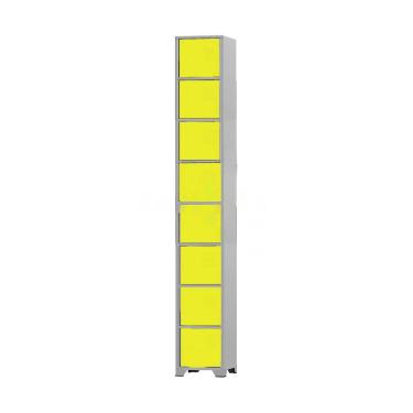 Imagem de Armário Roupeiro De Aço 8 Portas Para Vestiário Academia Locker Amarelo com Chave