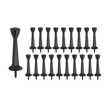 Imagem de QCAA — Parada de porta rígida sólida resistente, 7,6 cm, molde de zinco, 20 Pack, Matte Black