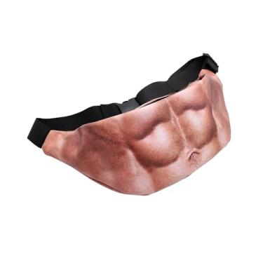Imagem de Colaxi Bolsa de cintura para barriga 3d masculina, bolsa leve da moda, bolsa de ombro para unissex, natal, viagens, caminhadas, festival