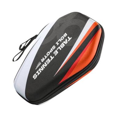 Imagem de YIJU Capa de raquete de pickleball tênis de mesa paddle caso capa bolsa de armazenamento segurar 1 paddle 2 bolas ping pong paddle caso para treinamento, Branco Preto Vermelho