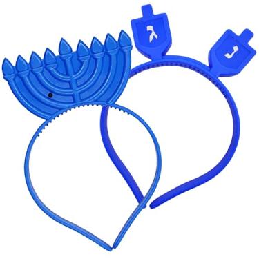 Imagem de The Dreidel Company Hanukkah Headband - Light Up Flashing Menorah & Dreidel - Glow in The Dark Decoration - Great for Party (Single, Dreidel & Menorah Variety Pack)