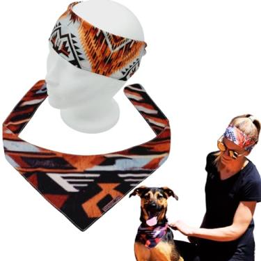 Imagem de Bandana para cães, conjunto de faixa de cabeça masculina e feminina, bandana refrescante para cães, animais de estimação e adultos (vermelho, grande)