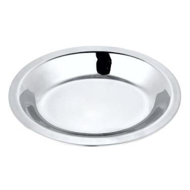 Imagem de Bandeja Oval De Comida Petisco Em Inox Resistente 29cm - 123Útil