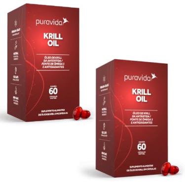 Imagem de Kit 2X: Krill Oil Óleo de Krill 500mg Puravida 60 Cápsulas