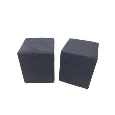 Imagem de Kit com 2 Puffs quadrados 35x35x45cm em Suede Várias Cores - Fabricaçã