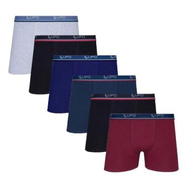 Imagem de Kit 6 Cuecas Box Boxer Lupo de Algodão Sortidas, Sortido2, P