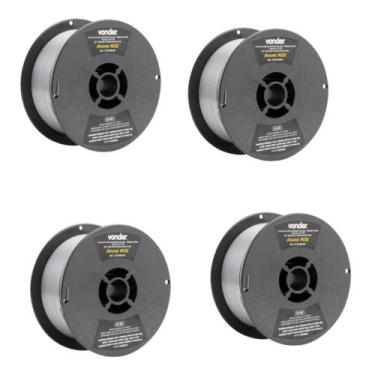 Imagem de Kit 4 Arame MIG 0,8mm Carretel 1KG Sem Gas - Vonder