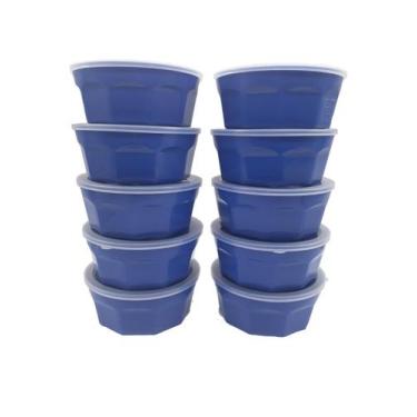 Imagem de 10 Potes Oitavados Com Tampa Marmita Sobremesa 700 Ml ul - Dehaus