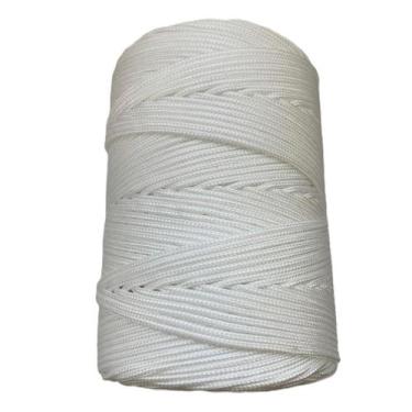 Imagem de Bobina Corda Fio 3mm Trançada Polipropileno Rolo 850gr Branco Rolo Fec