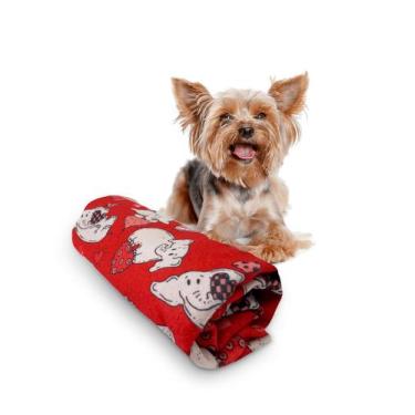 Imagem de Manta Soft Cachorro/Gato Estampa Elefante Corações 70x100 - PRESENTE-B