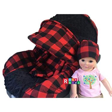 Imagem de 9 peças Conjunto definitivo de capa de assento de carro infantil para meninos e meninas, cobertor para encosto de cabeça, chapéu de amamentação, 01AT01