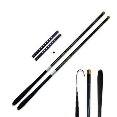 Imagem de Kit 2 Vara De Pesca 6,3m 100% Fibra de Carbono Ultra Leve - Aquamarine