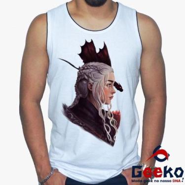 Imagem de Regata Game Of Thrones 100% Algodão Daenerys Targaryen Geeko, Branco, 