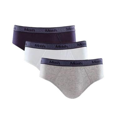 Imagem de Kit com 3 Cuecas Slip Mash 111.48 Algodão, Sortida, GG