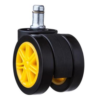 Imagem de Rodízio P/ Cadeira Gamer 55mm Amarelo  Anti-Risco Giratório - SQUADRON