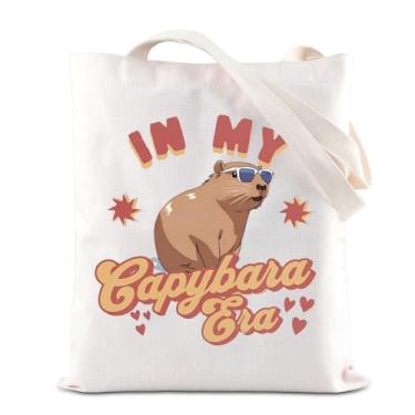 Imagem de ENSIANTH Bolsa de ombro Capybara In My Capybara Era, presente para amantes de animais, presente de criador de capivara, vida selvagem, bolsa de ombro, Bolsa capivara, Large