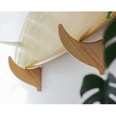 Imagem de Ankā Suppy Co – Suporte de parede para prancha de surf Quillas, suporte de madeira para prancha de surfe