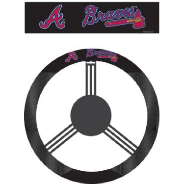 Imagem de MLB Atlanta Braves Capa de volante de camurça e poliéster
