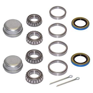 Imagem de ALI2 Kits de rolamentos de cubo de reboque de eixo para eixos retos de 2,5 cm L44643/L44610/171255TB, kits de reparo de rolamentos de reboque, incluindo 4 rolamentos de reboque, 2 tampas de poeira, 4 corridas de rolamento, 2 vedações de graxa, 2 pinos contrapinadores