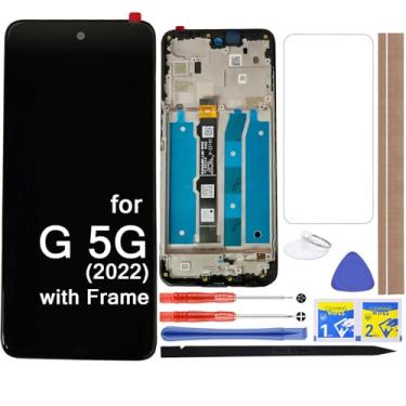 Imagem de iFixmate Tela LCD de substituição de tela sensível ao toque com moldura para Motorola Moto G 5G 2022 G 2022 XT2213 XT2213-3 6,5 polegadas (não para G 5G 2021)
