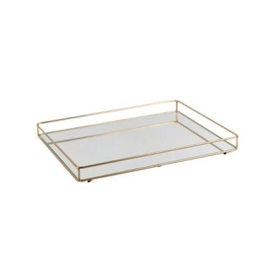 Imagem de Bandeja Decorativa Helo 30x40cm Dourado - Dani Decorações