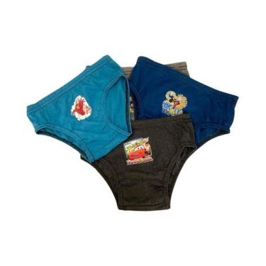 Imagem de Kit De 10 Cuecas Slip Infantil De Algodão Heróis - Diversas, P, Branco