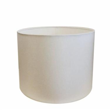 Imagem de Cúpula em tecido cilíndrica abajur luminária cp-4099 40x25cm branco - 