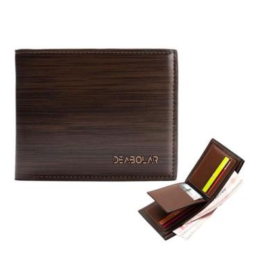 Imagem de Carteira Masculina Couro Porta Cartões Documentos Marrom 006 - Deabola