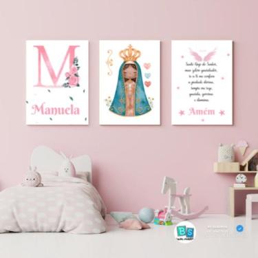 Imagem de Kit quadro decorativo Santo Anjo do senhor 20X28 - BS QUADROS DECORATI