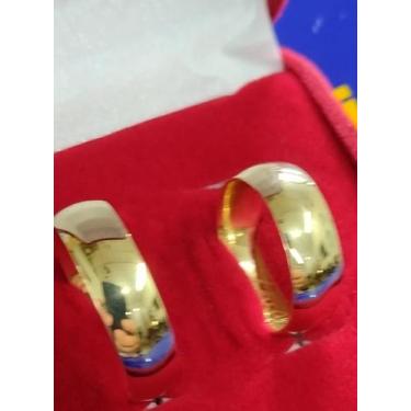 Imagem de Par aliança Ouro 18 kilates Anatônica 10 Gramas Lisa 7 mm e Brilhosa B