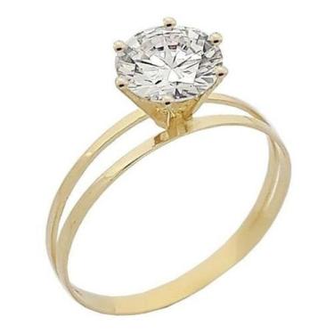 Imagem de Anel Solitário Em Ouro 18k Feminino Noivado Debutante Pedra Zircônia 5