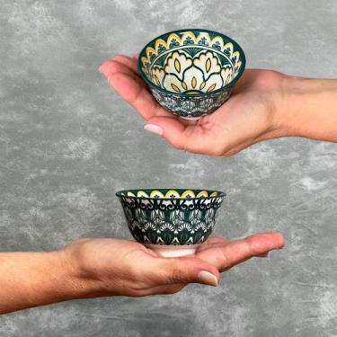 Imagem de Conjunto De Mini Bowls Em Cerâmica 4 Peças Estampados - Unik Home