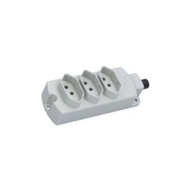 Imagem de Tomada Em Barra Tripla 2P+T Cinza Claro 20A - Margirius