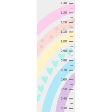 Imagem de Adesivo de Parede Infantil Régua de Crescimento Arco Íris Colorido Can