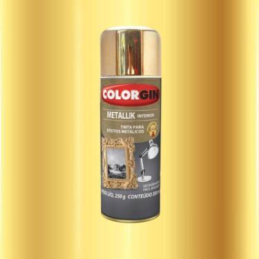 Imagem de Tinta spray metallik 350ml dourado colorgin