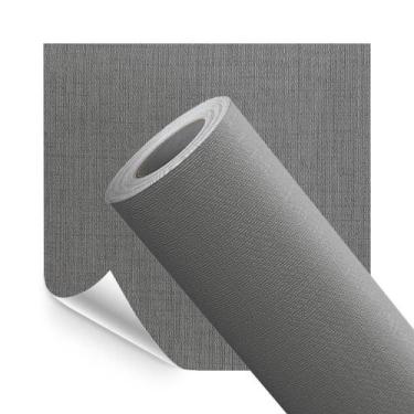 Imagem de Papel de Parede Adesivo Lavavel Texturizado Linho Cinza Espacial 500x6